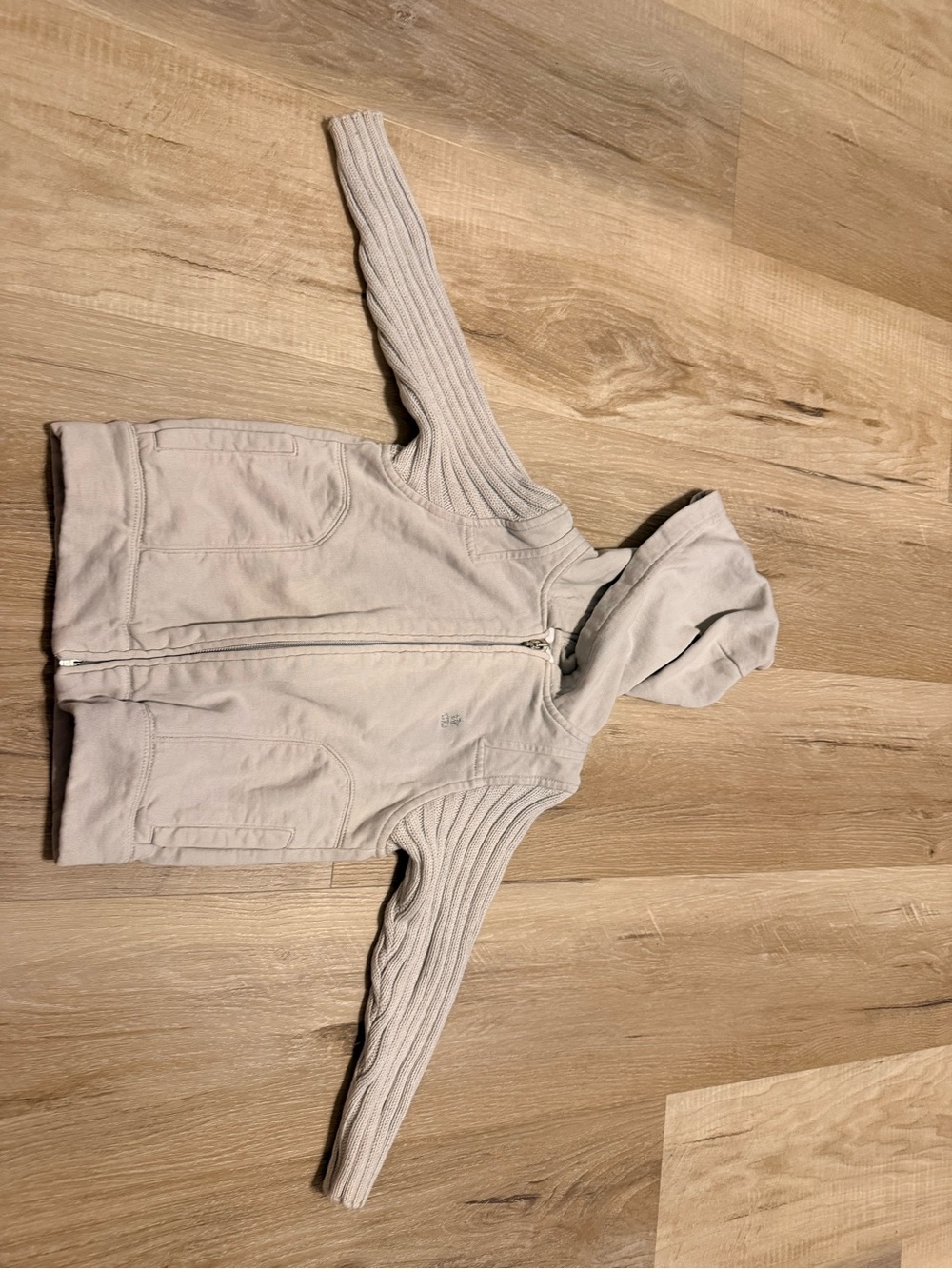Baby Dior Light Gray Hooded Jacket for Kids - Picture 4 of 6